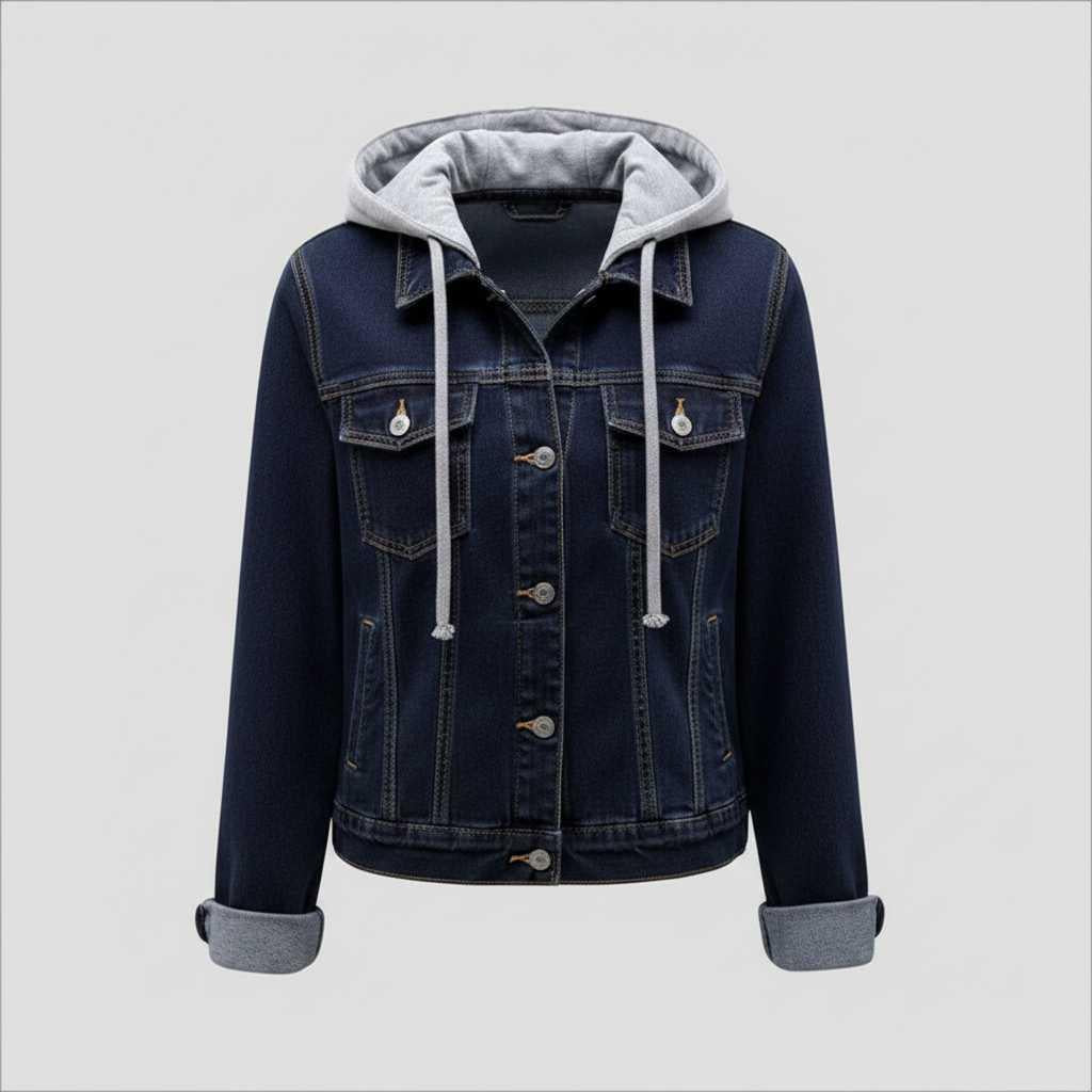 Denim Jacket with Removable Hood | Women's Jacket