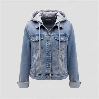 Denim Jacket with Removable Hood | Women's Jacket