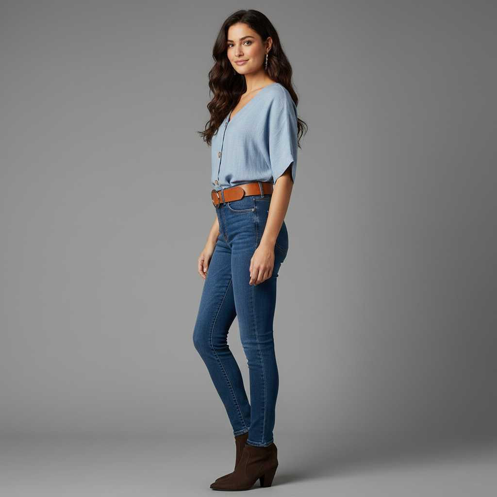 Elegant V-Neck Blouse | Women's Long Sleeve Top