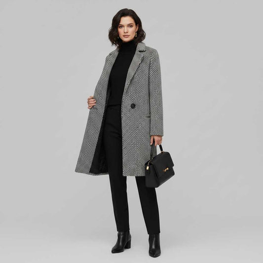 Elegant Wool Coat | Women's Long Winter Outerwear