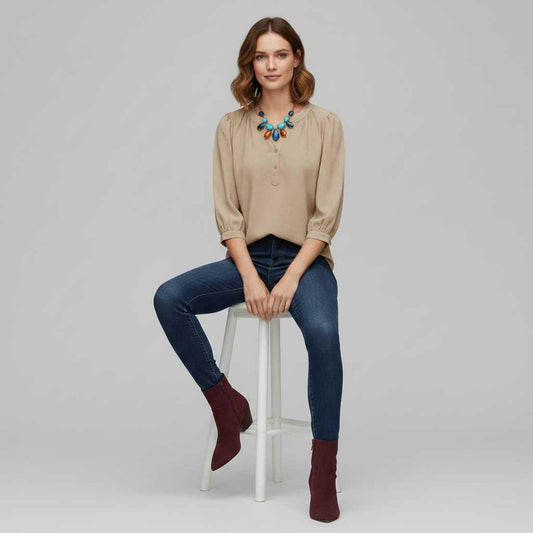 Patchwork Women's Blouse | Versatile Fashion Top